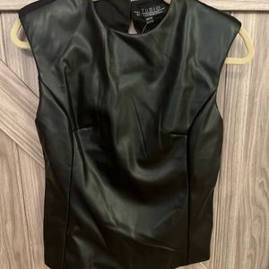 Badgley Mischka “pleather” sleeveless top. NWT!